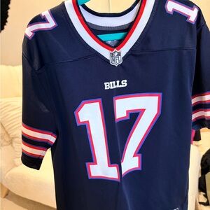 Kids Buffalo Bills #17 Navy NFL Jersey - size M (10-12)